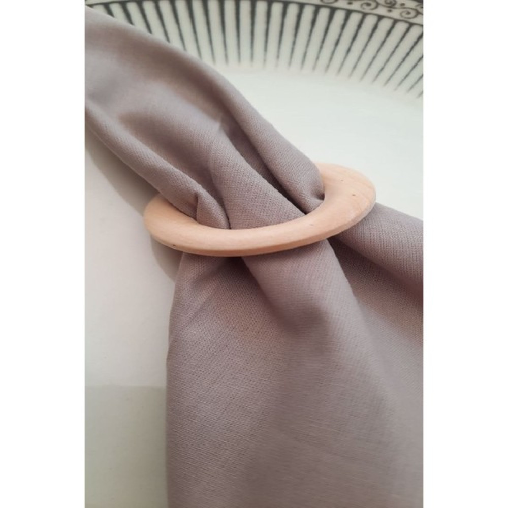 Emtory Home 6 Adet Doğal Yassı Halka Peçete Yüzüğü - Açık Bej - 40 x 40 cm Masa Örtüsü Fiyatı