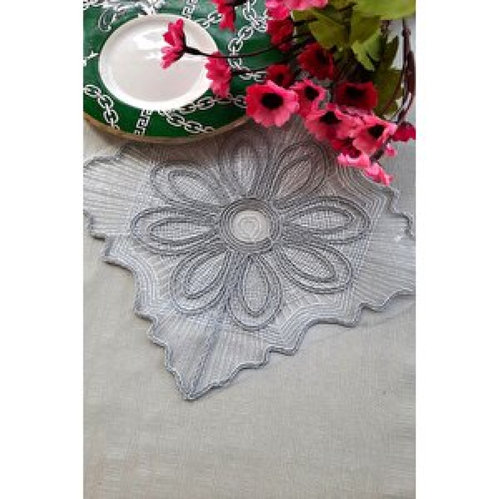 Emtory Home 6 Adet Gümüş Begonvil Bardak Altlığı ve Kokteyl Peçetesi Runner Fiyatı