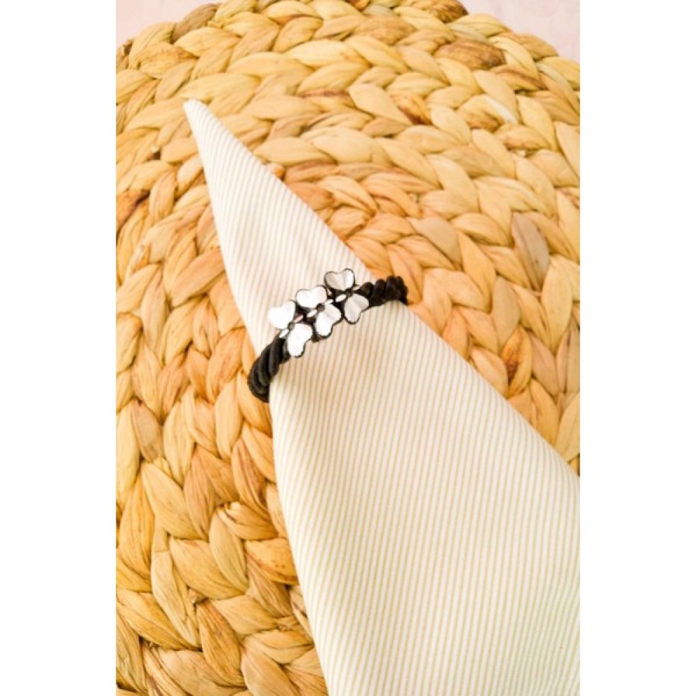 Emtory Home 6 Adet Kelebekli Siyah Halatlı Peçete Yüzüğü - 40 x 40 cm Masa Örtüsü Fiyatı
