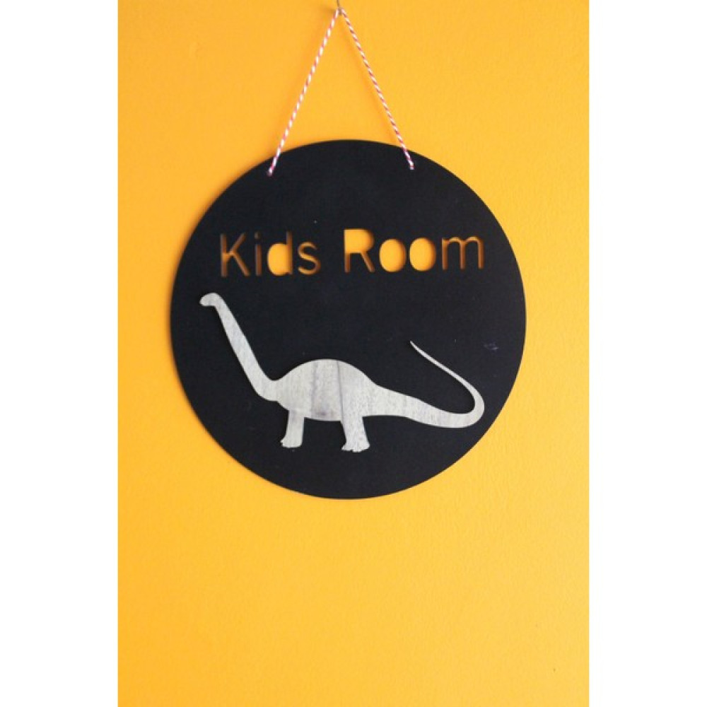 Emtory Home Dekoratif Kids Room Lake Dinozorlu Siyah Çocuk Odası Kapı & Duvar Süsü - 25 cm Bebek Odası Duvar Süsü Fiyatı