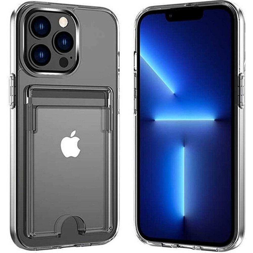 Emybox Apple iPhone 14 Pro Max Uyumlu Kılıf Şeffaf Kartlıklı Darbeye Dayanıklı Yumuşak Silikon Telefon Kılıfı Cep Telefonu Kılıfı Fiyatı
