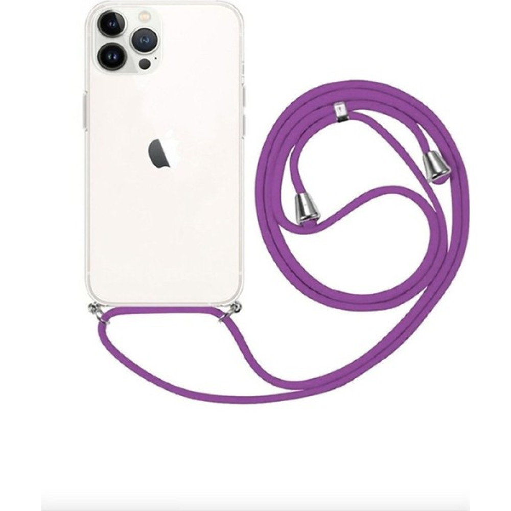 Emybox Iphone 11 Pro Uyumlu Boyundan Askılı Şeffaf Darbe Emici Antishock Silikon Telefon Kılıfı - Mor Cep Telefonu Kılıfı Fiyatı