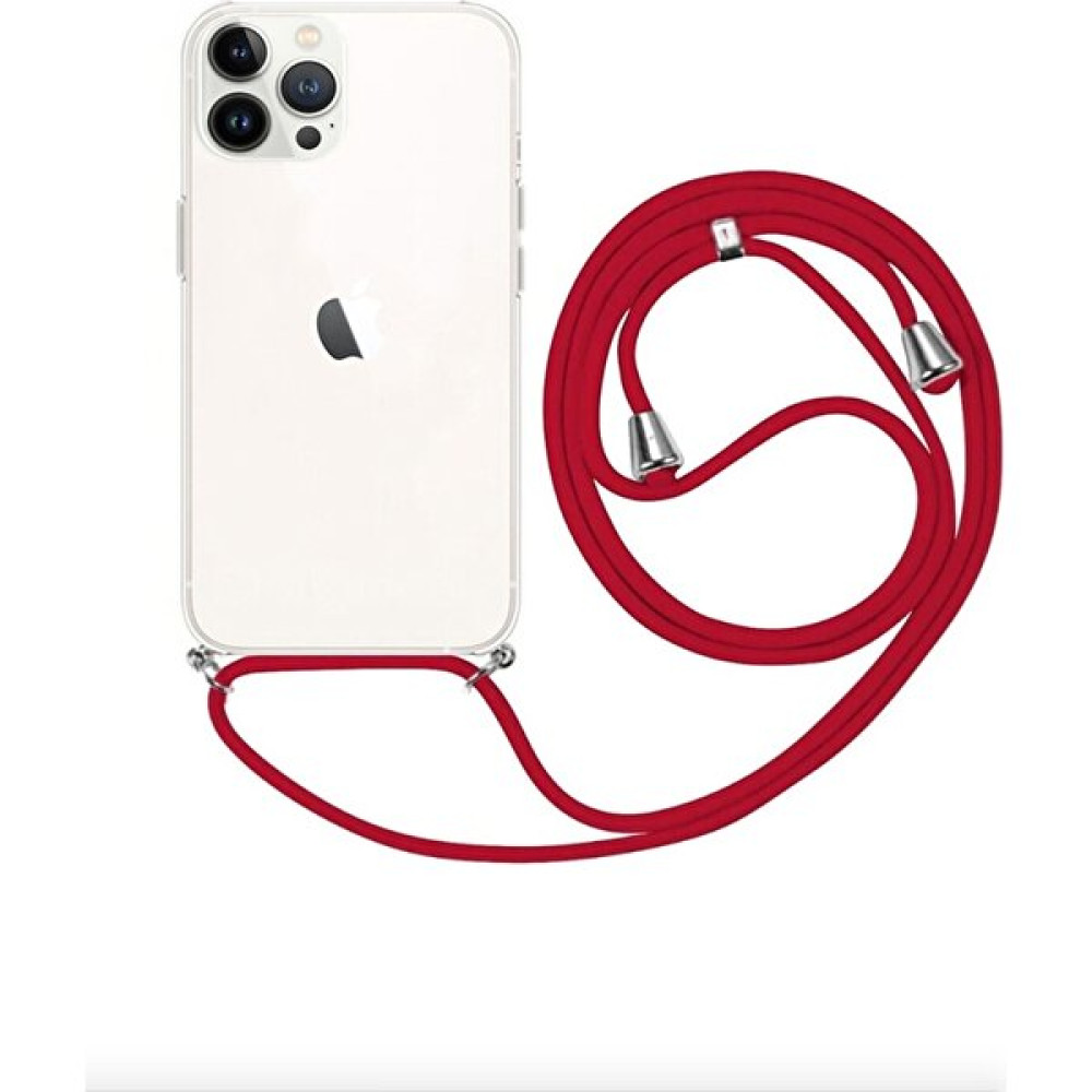Emybox Iphone 11 Uyumlu Boyundan Askılı Şeffaf Darbe Emici Antishock Silikon Telefon Kılıfı - Kırmızı Cep Telefonu Kılıfı Fiyatı