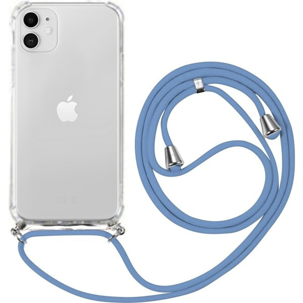 Emybox Iphone 11 Uyumlu Boyundan Askılı Şeffaf Darbe Emici Antishock Silikon Telefon Kılıfı - Mavi Cep Telefonu Kılıfı Fiyatı