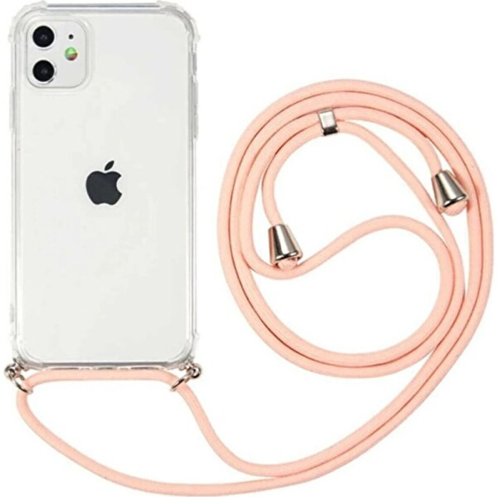 Emybox Iphone 11 Uyumlu Boyundan Askılı Şeffaf Darbe Emici Antishock Silikon Telefon Kılıfı - Pembe Cep Telefonu Kılıfı Fiyatı