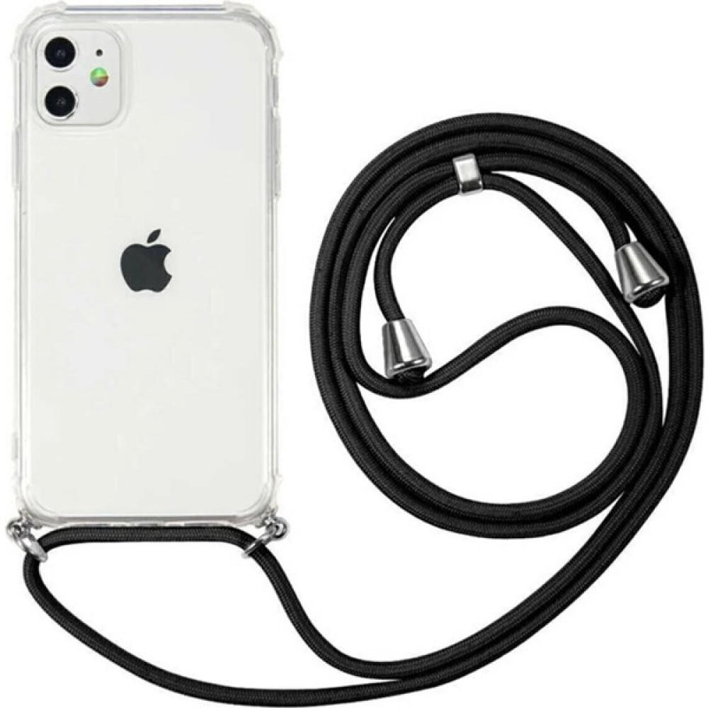 Emybox Iphone 11 Uyumlu Boyundan Askılı Şeffaf Darbe Emici Antishock Silikon Telefon Kılıfı - Siyah Cep Telefonu Kılıfı Fiyatı
