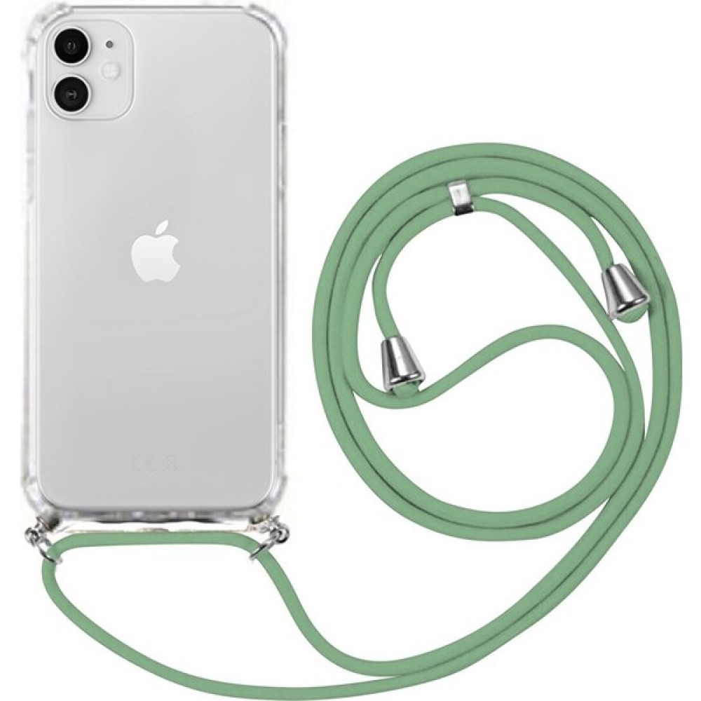 Emybox Iphone 11 Uyumlu Boyundan Askılı Şeffaf Darbe Emici Antishock Silikon Telefon Kılıfı - Yeşil Cep Telefonu Kılıfı Fiyatı