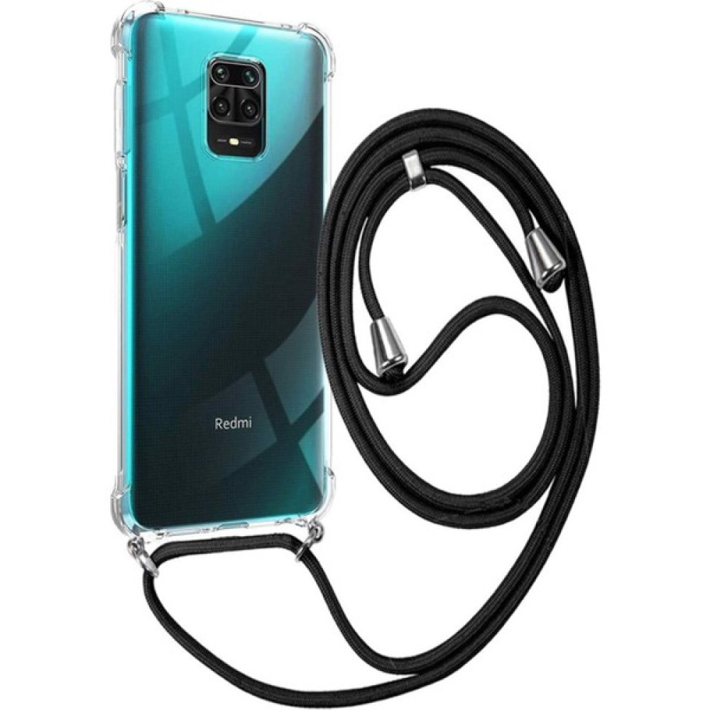 Emybox Xiaomi Redmi NOTE9S Note9 Pro Uyumlu Boyundan Askılı Darbe Emici Şeffaf Silikon Kılıfı Siyah Ipli Şeffaf - Siyah Cep Telefonu Kılıfı Fiyatı