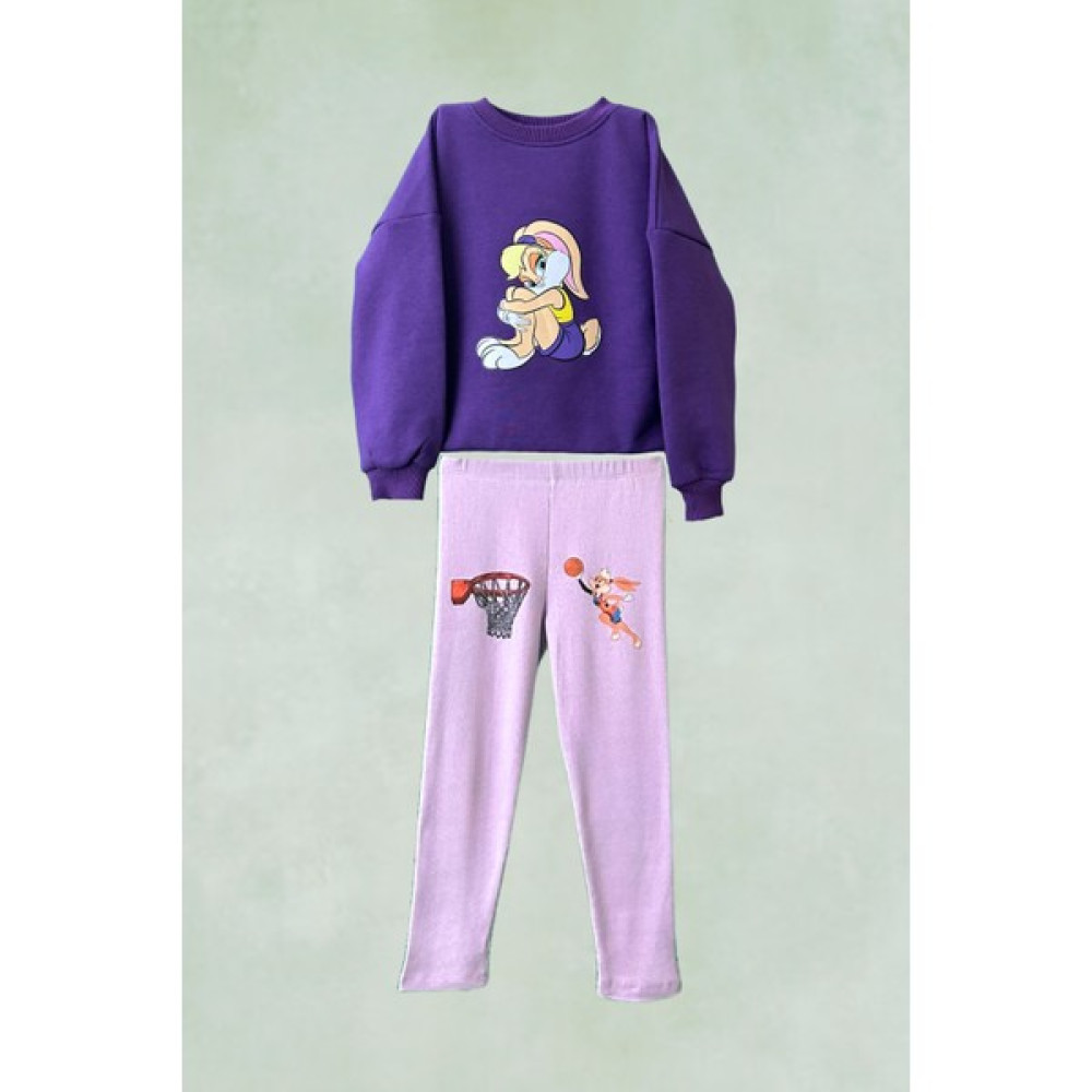 emytof Kız Çocuk Mor Lola Bunny Karakterli Alt Üstü Şardonlu Çocuk Takım Kız Çocuk Giyim Takımı Fiyatı