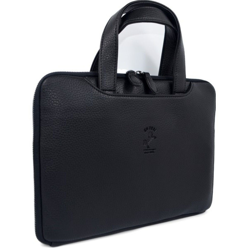EN Deri Unisex 10, 11 ve 12 Inç Ipad Notebook Macbook Tablet Çantası - Siyah Dizüstü Bilgisayar Aksesuarları Fiyatı