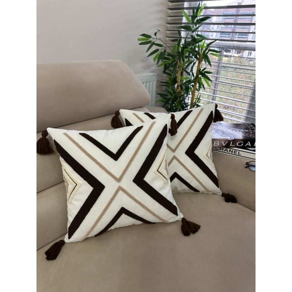 En Gözde Home Punch Nakışlı 2ADET Kırlent Kılıfı - 43 x 43 cm - Renkli Kırlent / Mobilya Yastığı Fiyatı