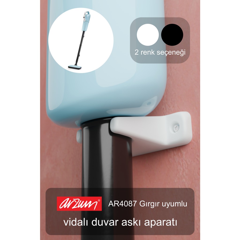 En Pratik Arzum Gırgır AR4087 Dikey Süpürge Duvar Askı Aparatı - Beyaz TV Aksesuarları Fiyatı