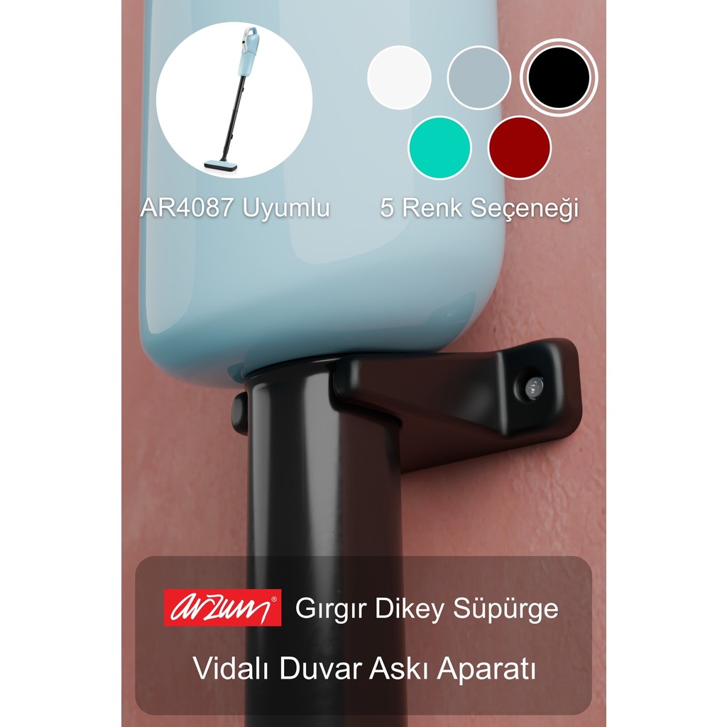 En Pratik Arzum Gırgır AR4087 Dikey Süpürge Duvar Askı Aparatı - Siyah TV Aksesuarları Fiyatı