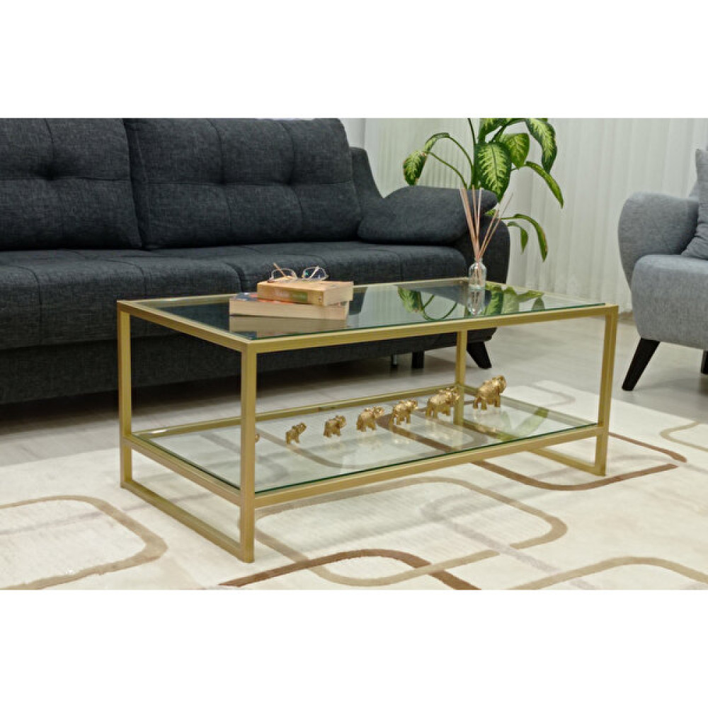 En Temiz 110*60 cm Gold Cam Orta Sehpa Temperli Cam Orta Sehpa Fiyatı