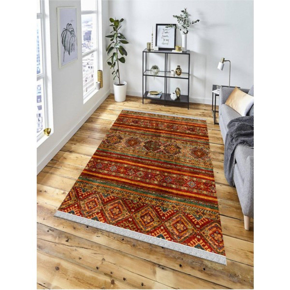En Uygun Halı Dekoratif Kaymaz Taban Yıkanabilir Modern Halı DELÜX-4038 - 100 x 120 cm - Renkli Salon Halısı Fiyatı