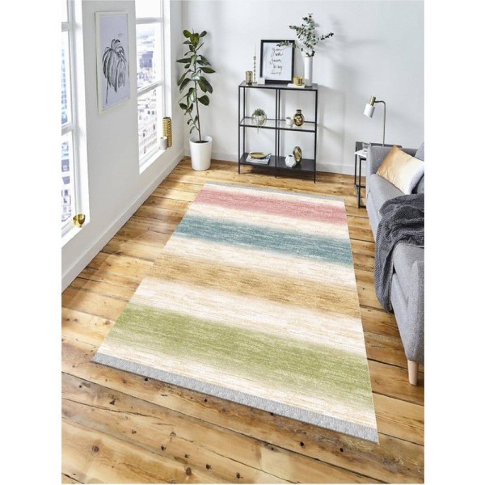 En Uygun Halı Dekoratif Kaymaz Taban Yıkanabilir Modern Halı DELÜX-8027 - 80 x 150 cm - Renkli Salon Halısı Fiyatı