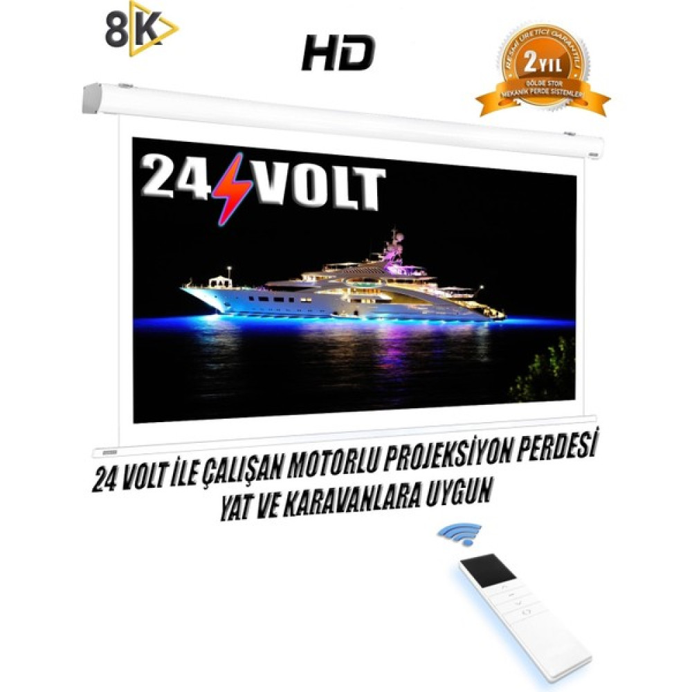 EN150CM BOY150CM 24 Volt Motorlu Projeksiyon Perdesi - BEYAZ Projeksiyon Perdesi Fiyatı