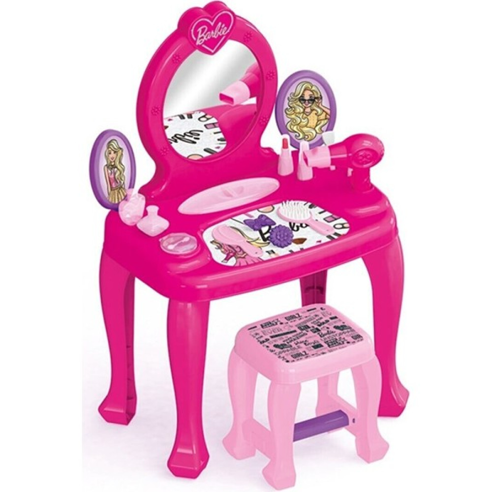Enashop Barbie Aynalı Makyaj Masası Tabureli Fön Makineli Aksesuarlı Güzellik Masası Bebek-Çocuk Odası Fiyatı
