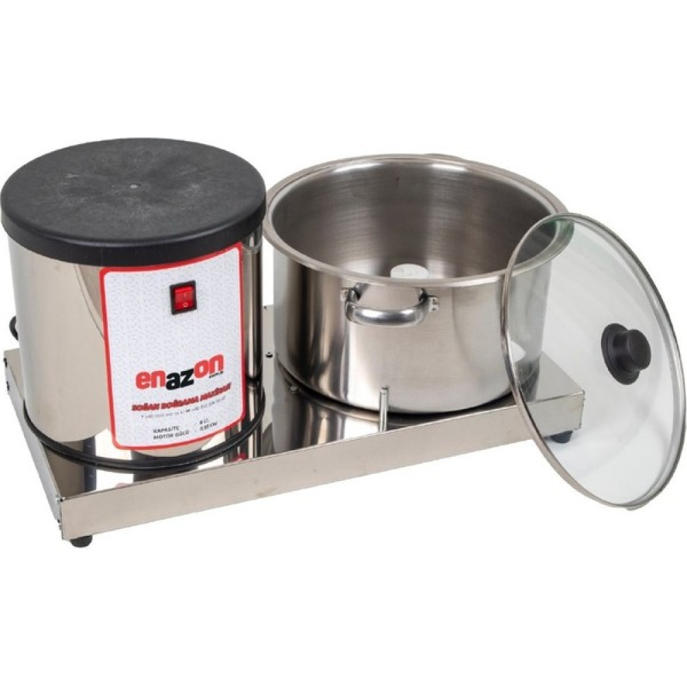 enazon Büyük Sebze Soğan Doğrama Makinesi 5 Kg 10 Litre 0,55 Kw + 4 Lü Bıçaklı İnoks - Inox Blenderler Fiyatı