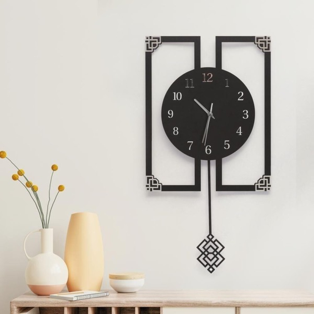 Enbaba Lüks Gümüş Sarkaçlı Saat / Gümüş Pleksi Dekoratif Saat Fiyatı