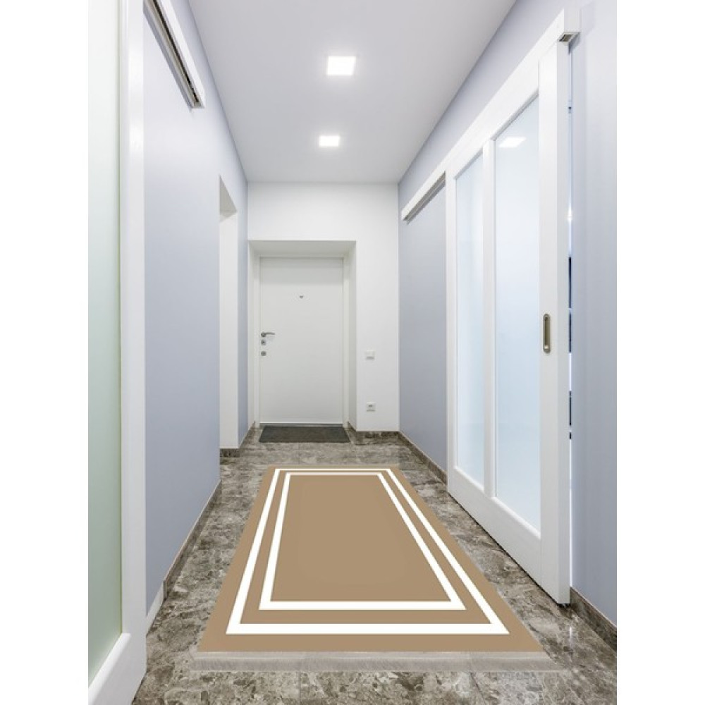 ENBE Collection Enbe Ekonomik Yıkanabilir Kaymaz Taban Yolluk Antre Hol Koridor E-MD-0065I - 40 x 60 cm - Kahve Yolluk Fiyatı