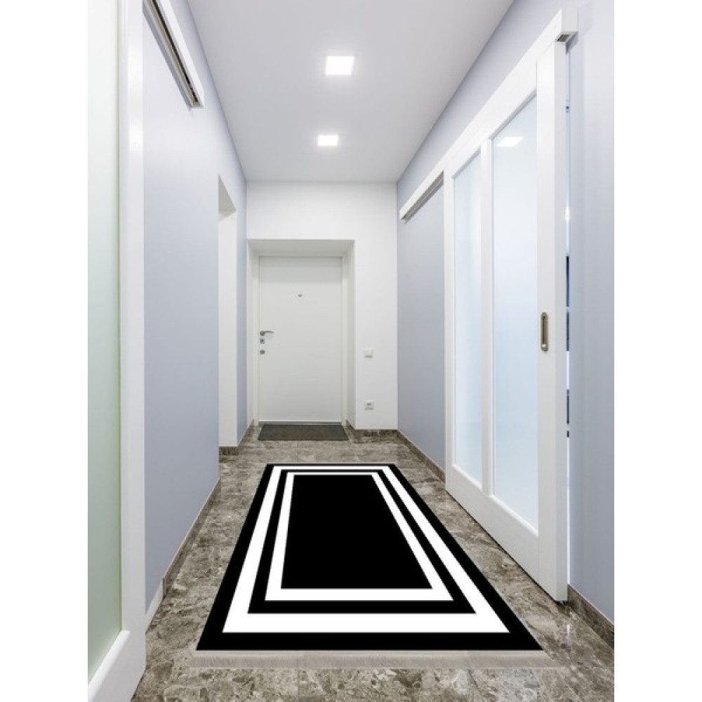 ENBE Collection Enbe Ekonomik Yıkanabilir Kaymaz Taban Yolluk Antre Hol Koridor E-MD-0065K - 40 x 60 cm - Siyah Yolluk Fiyatı
