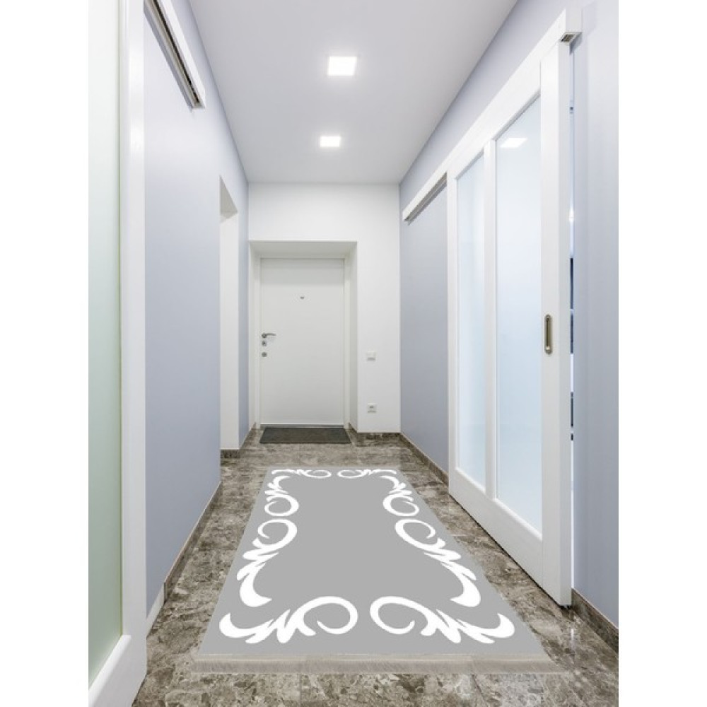 Enbe Ekonomik Yıkanabilir Kaymaz Taban Yolluk Antre Hol Koridor E-MD-0049G - 40 x 60 cm - Gri Yolluk Fiyatı