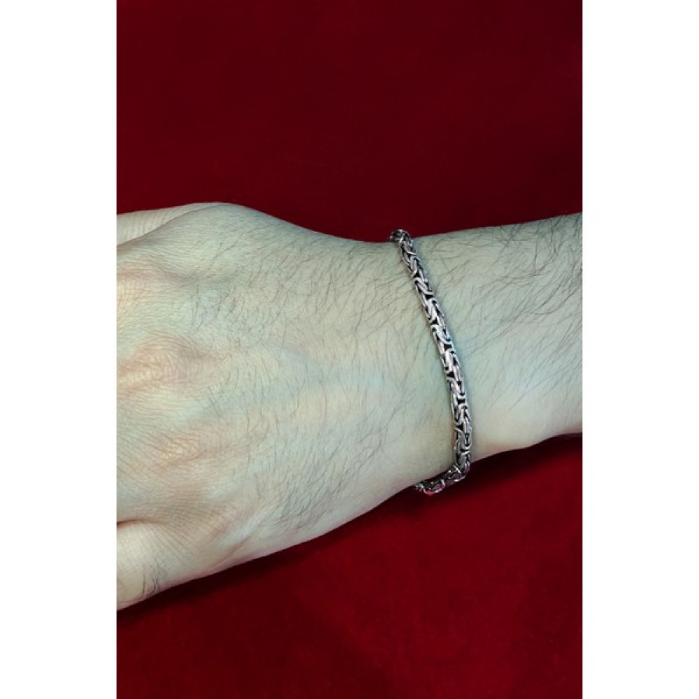 Encili Silver 925 Ayar Gümüş Erkek Gümüş Kral Zinciri Oval Bileklik - Renkli Saat ve Bileklik Aksesuarı Fiyatı