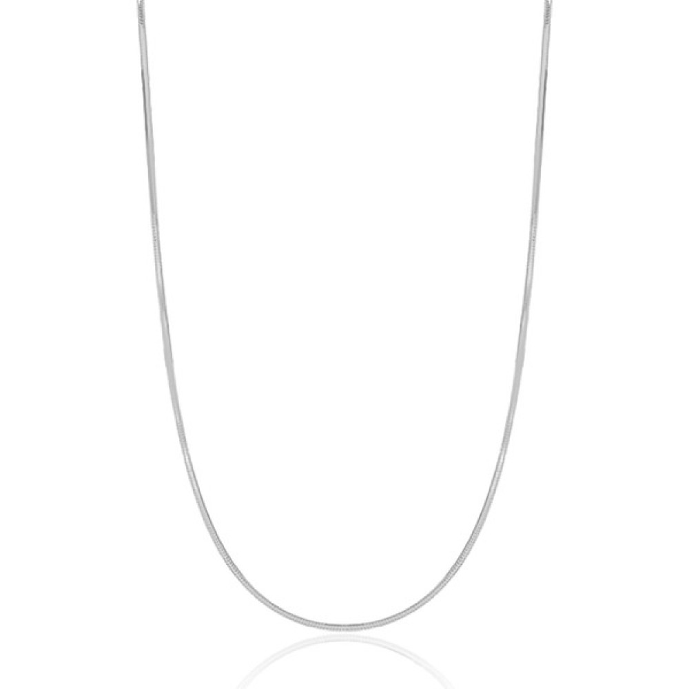 Encili Silver Cmd Kadın Gümüş Italyan Yassı Yılan Zincir Rodyum Kaplama Rodajlı Ezme Kolye Özel 1mm Mücevher - 40 cm Gümüş Kolye Fiyatı