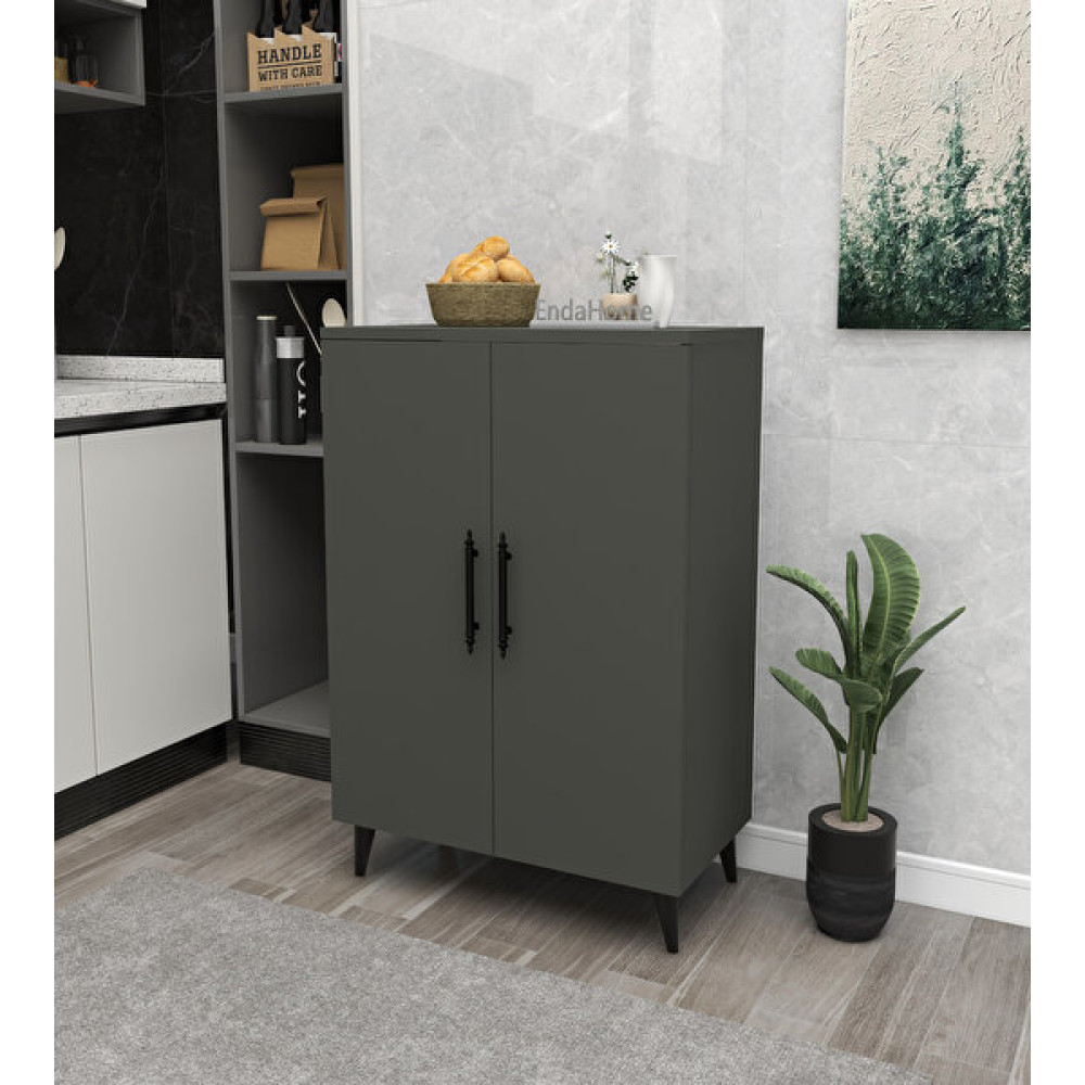 Enda Home 97x65x32 CM 3 Raflı 2 Kapaklı Antrasit Çok Amaçlı Dolap Gardrop & Dolap Fiyatı