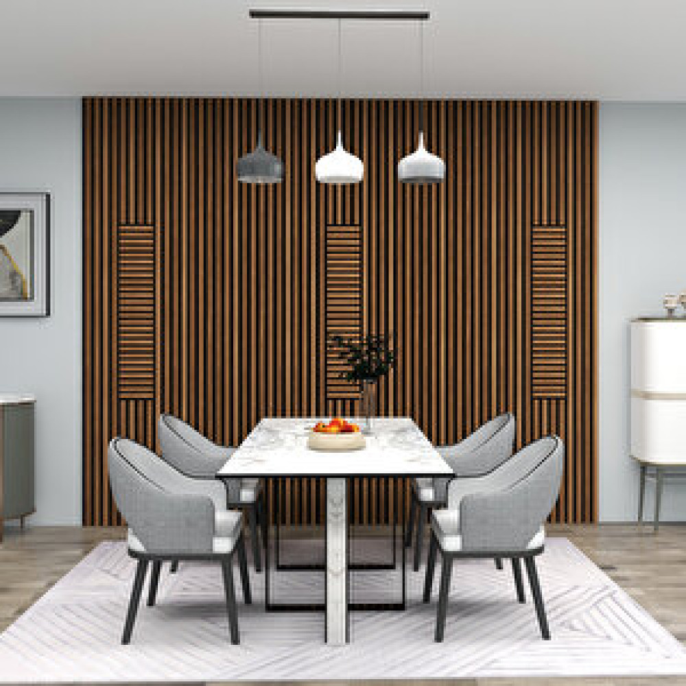 Enda Home Akustik Duvar Paneli Mdf Duvar Paneli Plus Akupanel Hareli Ceviz 61x278 cm Hareli Ceviz Duvar Kağıdı Fiyatı