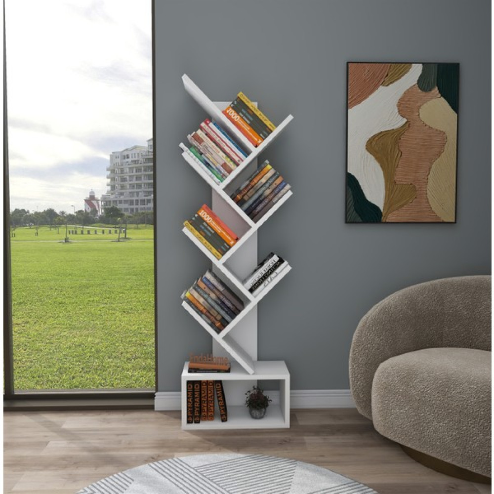 Enda Home Erine 8 Raflı Zikzak Kitaplık Beyaz Kitaplık Fiyatı