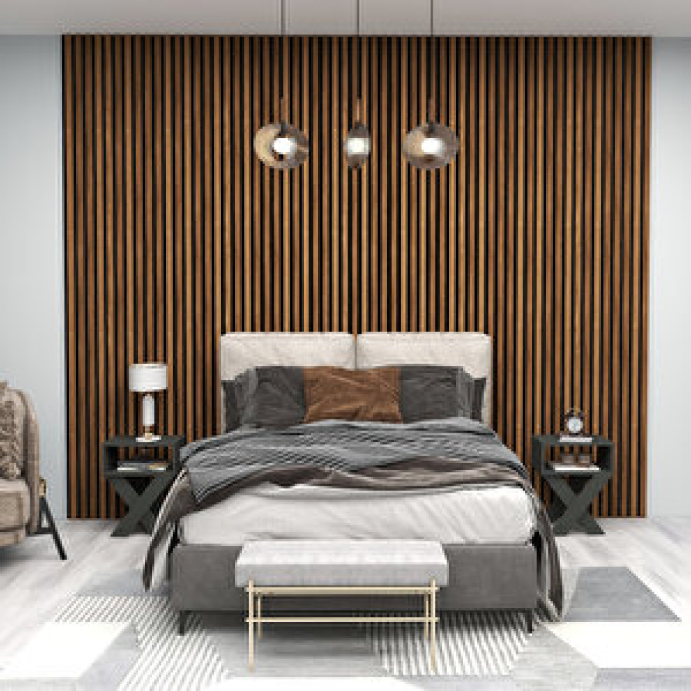 Enda Home Mdf Akustik Duvar Paneli Ceviz 61x278 cm Hareli Ceviz Duvar Kağıdı Fiyatı