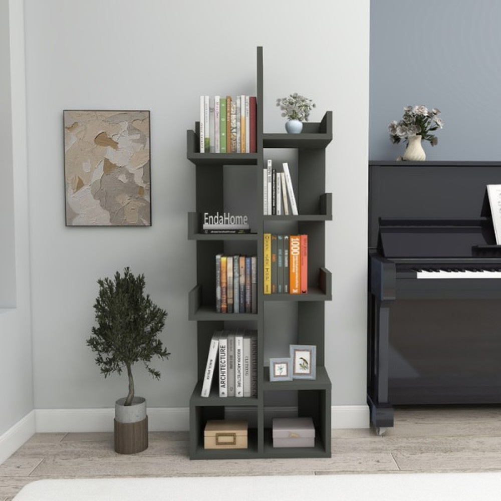 Enda Home Pamfilya 10 Bölmeli/Raflı Kitaplık Antrasit Kitaplık Fiyatı