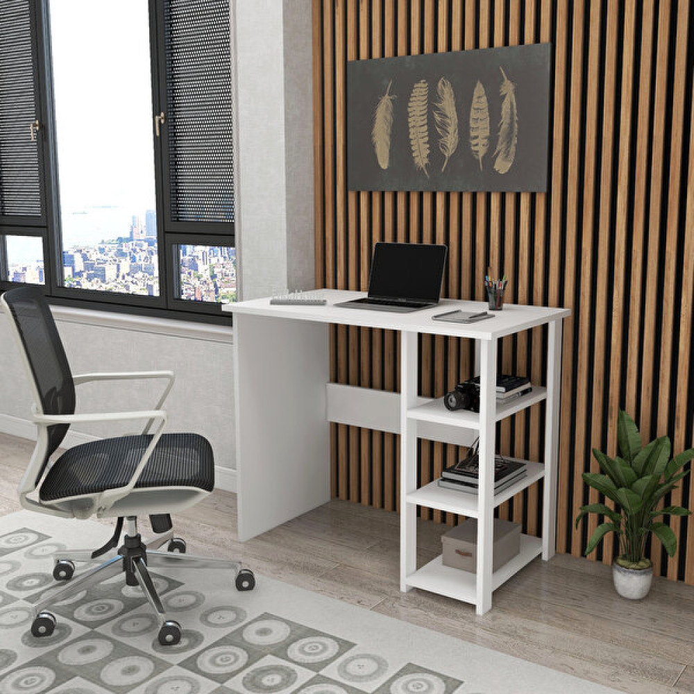 Enda Home San-I 86.5x50 CM 3 Raflı Kütüphaneli Çalışma Masası Bilgisayar Masası Fiyatı