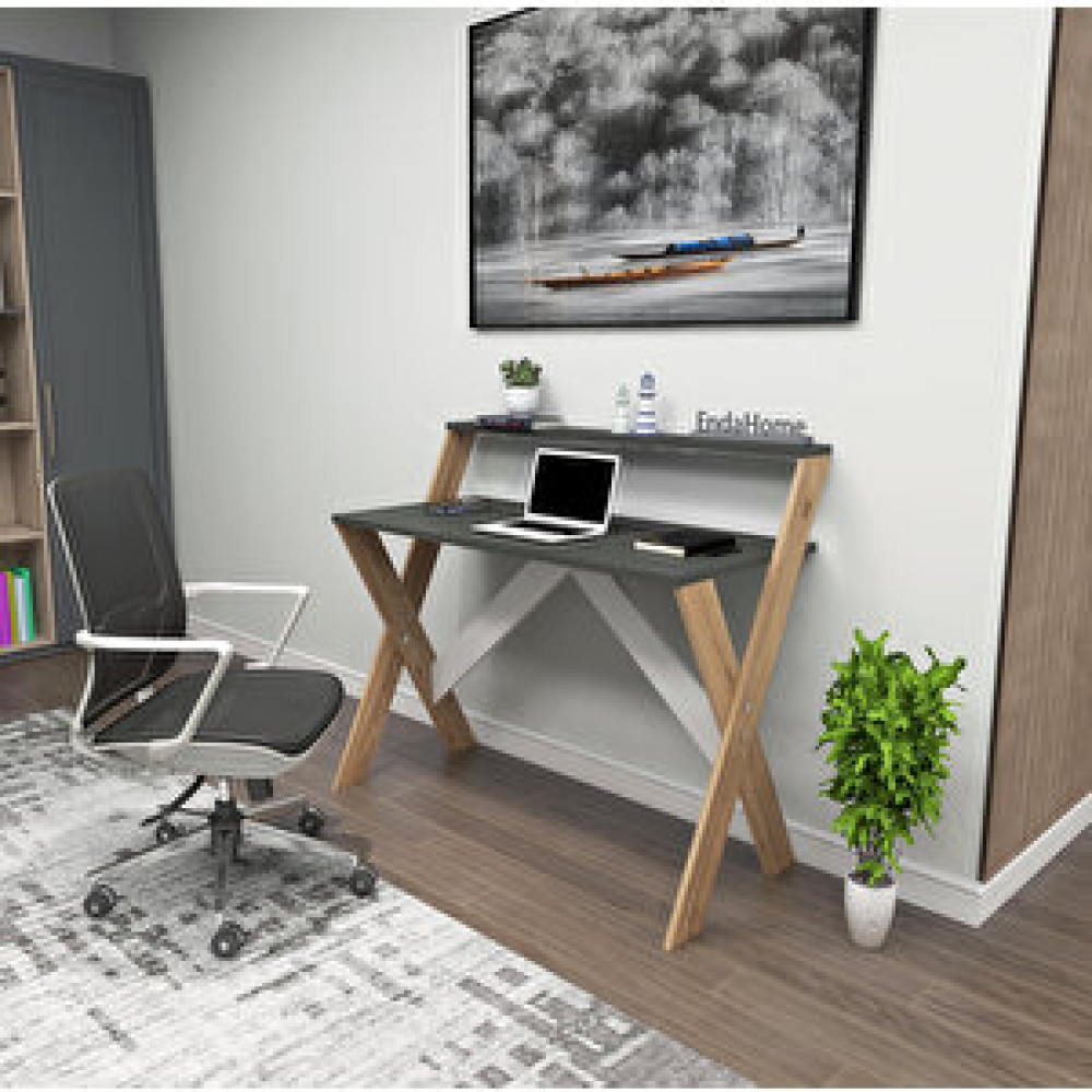 Enda Home X Ayaklı Ders Çalışma Masası Bilgisayar Masası Antrasit Atlantik Çam Bilgisayar Masası Fiyatı