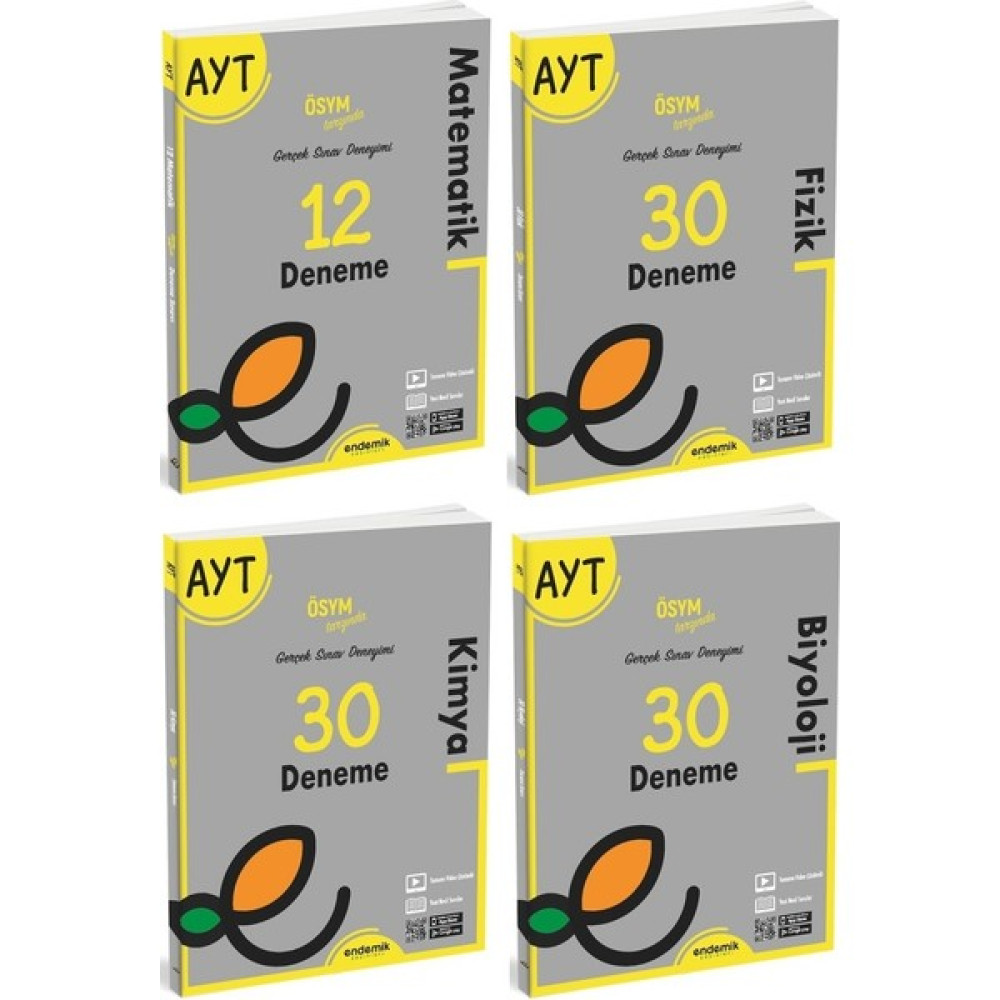 Endemik Yayınları Endemik Ayt Sayısal Branş Deneme Seti ( Matematik - Fizik - Kimya - Biyoloji ) Temel Yeterlilik Testi (TYT) Fiyatı
