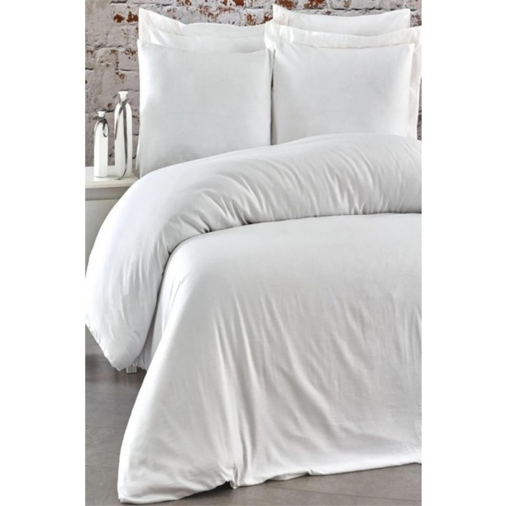 Ender Home Battal Boy Nevresim Takımı Düz Pamuk Saten Ev Otel Tipi Kutulu - 240 x 220 cm - Beyaz Nevresim Takımı Fiyatı