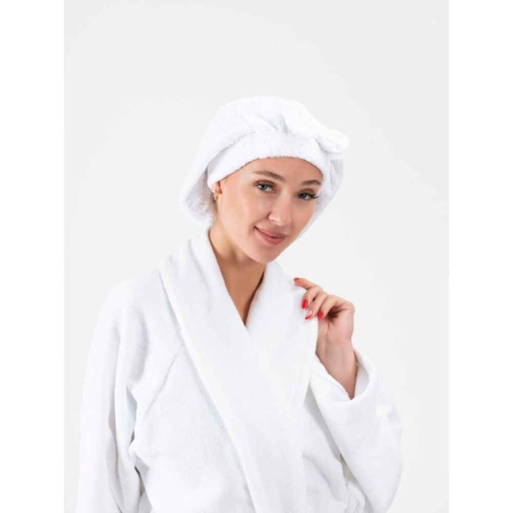 Ender Home Fiyonklu Saç Kurulama Bonesi Lastikli Bukle Baş Havlu Saç Bonesi - Beyaz - 25 x 40 cm Banyo Havlusu Fiyatı