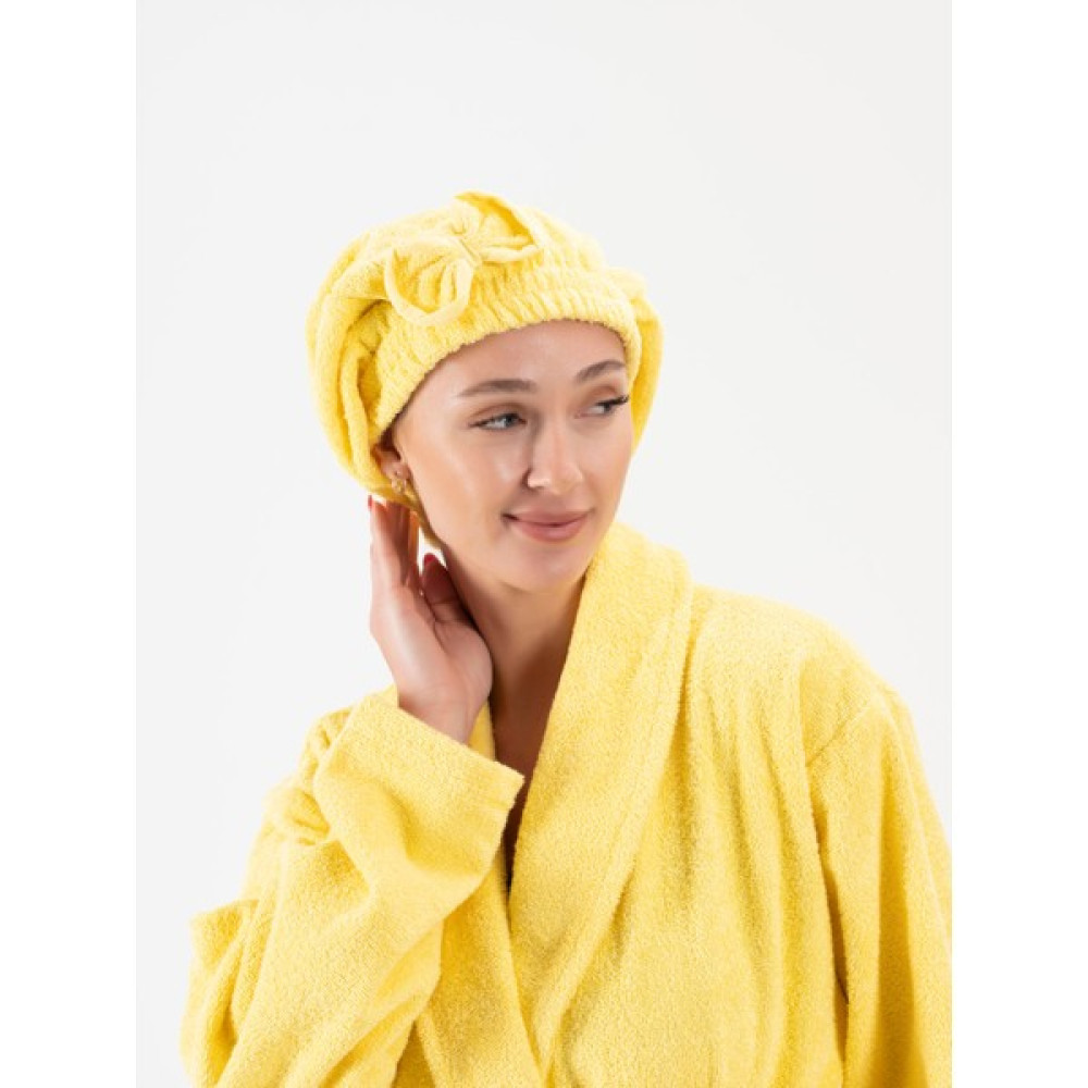 Ender Home Fiyonklu Saç Kurulama Bonesi Lastikli Bukle Baş Havlu Saç Bonesi - Sarı - 25 x 40 cm Banyo Havlusu Fiyatı