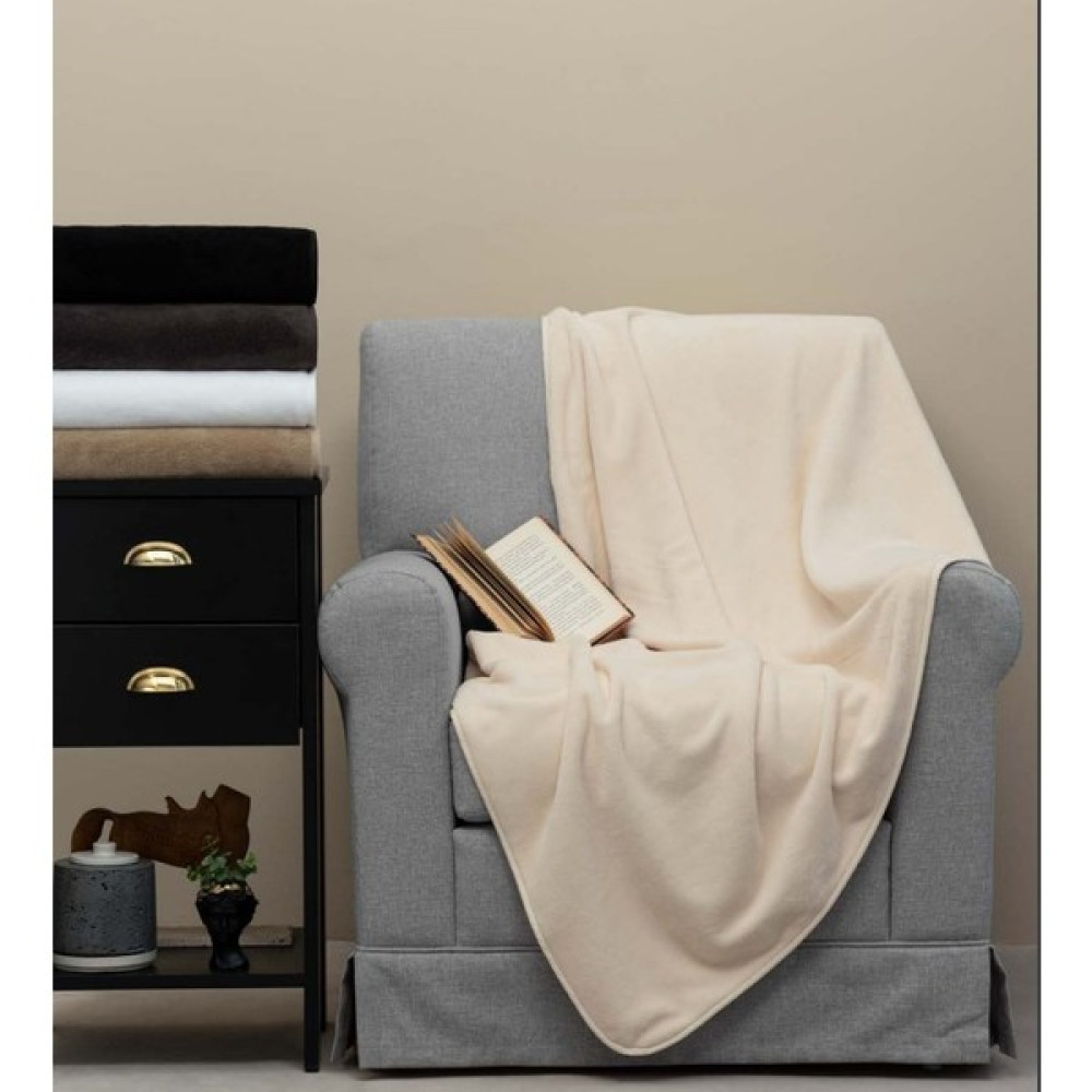 Ender Home Tek Kişilik Battaniye Tv Şalı Koltuk Yatak Örtüsü Omuz Şalı - Krem - 100 x 150 cm Battaniye Fiyatı
