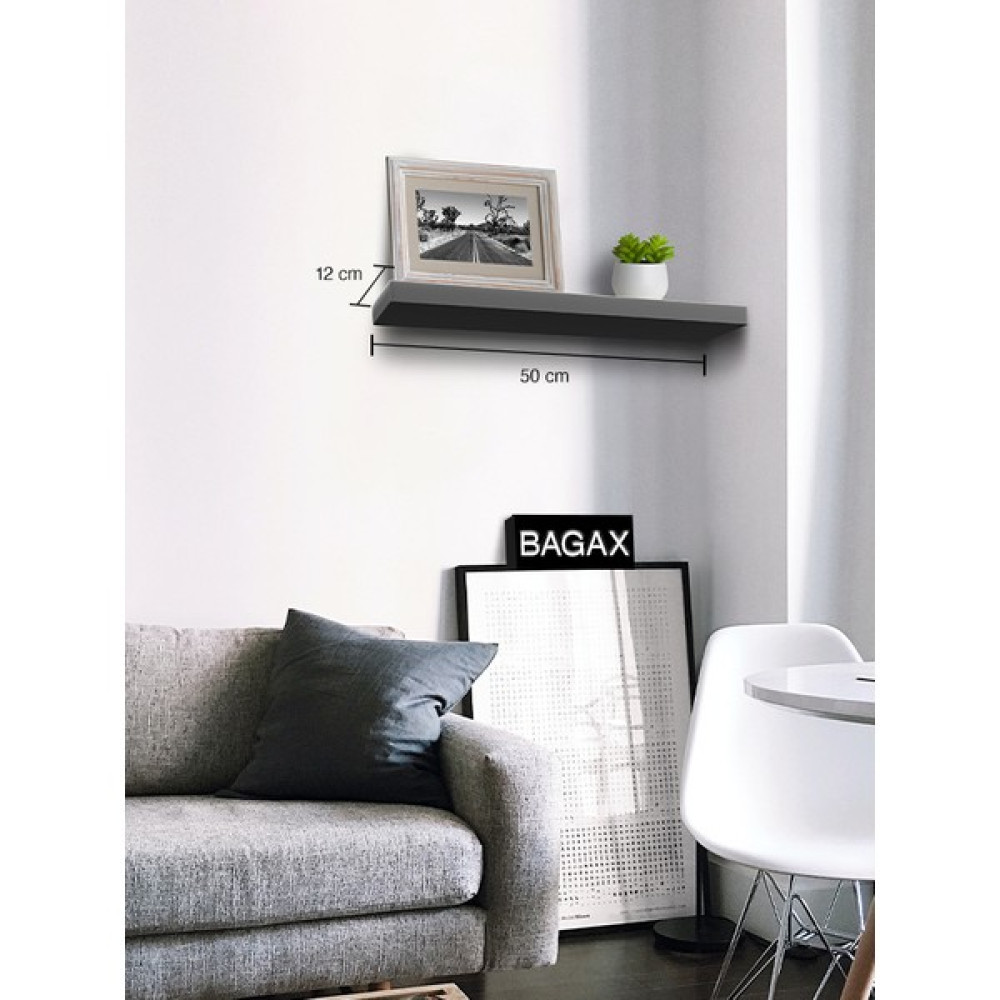 Endless Shopping Antrasit Duvar Rafı Uçan Raf 50X12 Bir Adet ( 1 ) Kitaplık - Duvar Rafı & CD / DVD Rafı Fiyatı