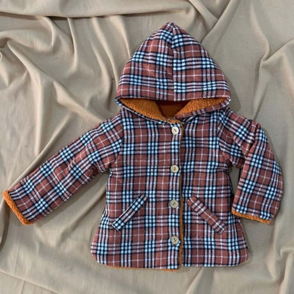 Enen Baby Çift Taraflı Welsoft Kışlık Bebek Welsoft Ceket Mont - ENEN0001066 - Enen Baby - Bordo - 12-18 Ay Bebek Montu Fiyatı