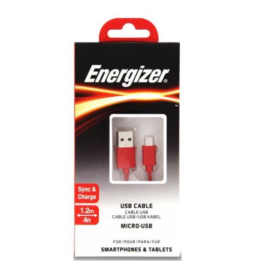 Energizer C12UBMCGRD4 Kırmızı 1.2 m Flat Micro USB Kablosu
