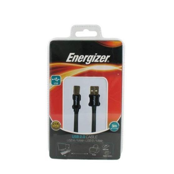 Energizer LCAECUSBAB30 Usb 2.0 3 m Siyah Kablo