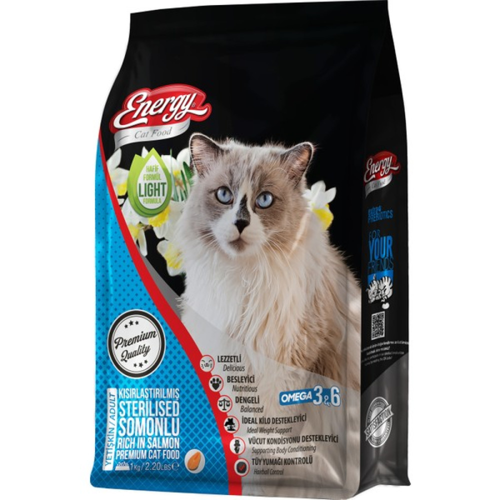 Energy Cat Food Energy® Kısırlaştırılmış Yetişkin Kedi Maması Somon Etli 1 Kg Evcil Hayvan Ürünleri Fiyatı