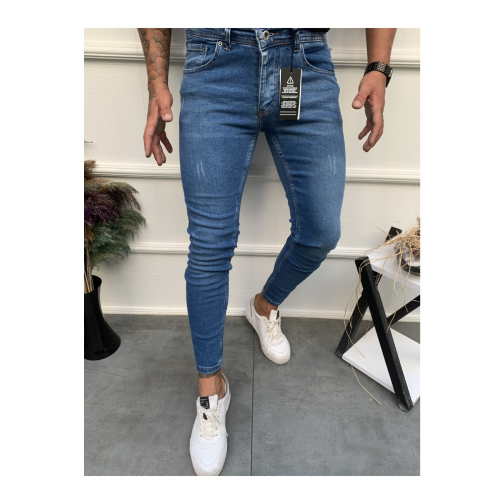ENERJİN Erkek Jeans Skinny Fit Likralı Düz Trnak Mavi 29 Beden Kadın Pantolon Fiyatı