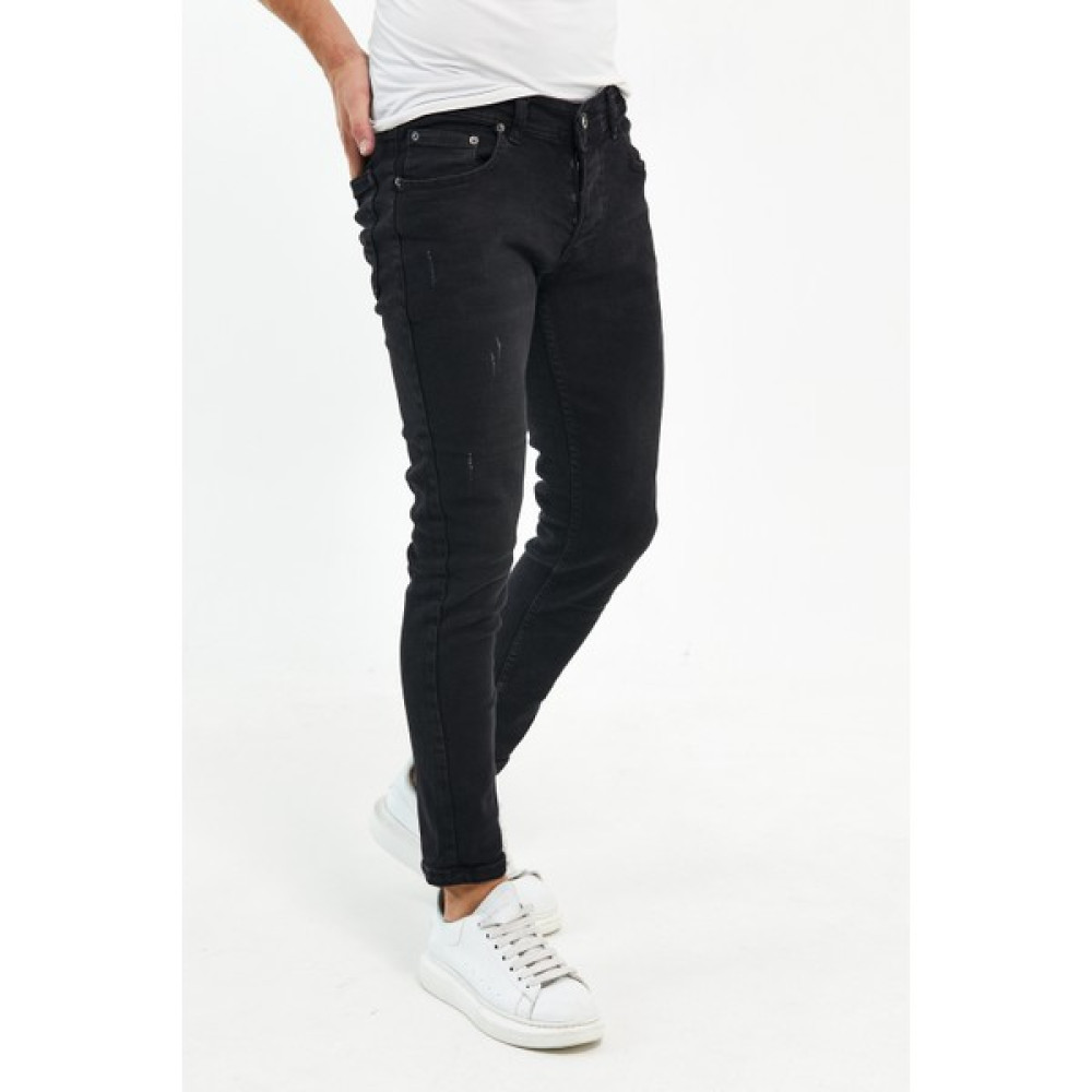 Enerjin Erkek Pantolon Skinny Fit Likralı Koyu Siyah Tırnaklı Erkek Jeans / Kot Pantolon Fiyatı