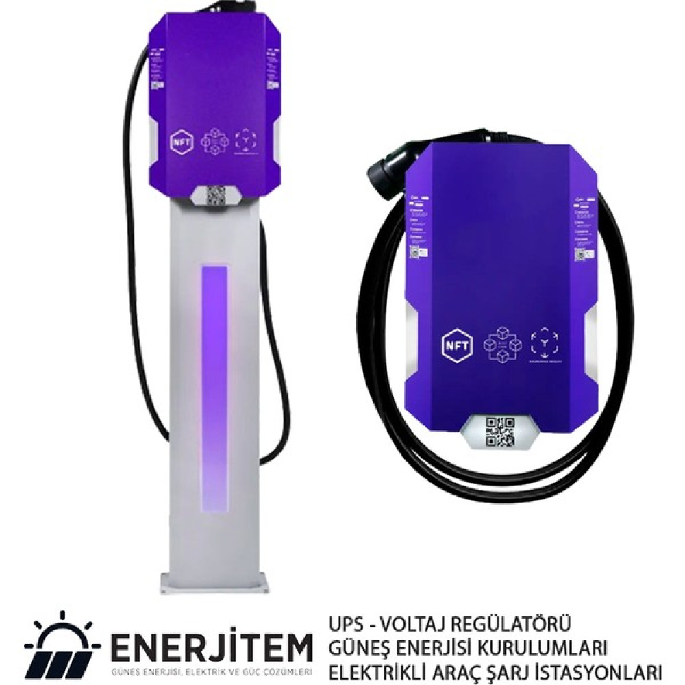 Enerjitem Elektrikli Araç Şarj Istasyonu, Işıklı Stant , Tak Çalıştır 7 Kw Kablolu, enerjitem Oto Seyahat Ürünleri Fiyatı