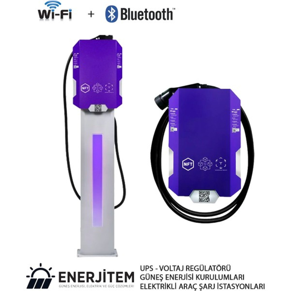 Enerjitem Elektrikli Araç Şarj Istasyonu, Işıklı Stant, Wifi, Bluetooth , Tak Çalıştır 7 Kw Kablolu Oto Seyahat Ürünleri Fiyatı